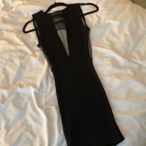 Stella & Jamie Bodycon Mesh Black Dress S